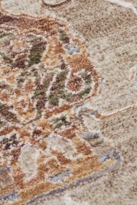 SOFIA SOF 05 CREAM GOLD Renkli El Dokuma Uşak Halı Desenlerine Sahip Makine Halısı 160x230 cm