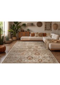 SOFIA SOF 05 CREAM GOLD Renkli El Dokuma Uşak Halı Desenlerine Sahip Makine Halısı 160x230 cm