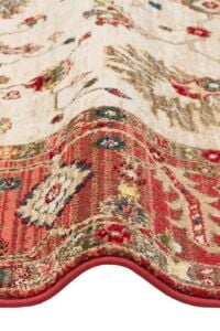 KYBELE KYB 04 CREAM RED XW Sıcak Renk Tonlu Otantik Makine Halısı