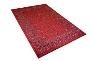 Afgan Desenli Viskon Sıkı Dokuma Premium Kalite Keçeleşmeyen Kaymaz Tabanlı İnce Makine Halısı