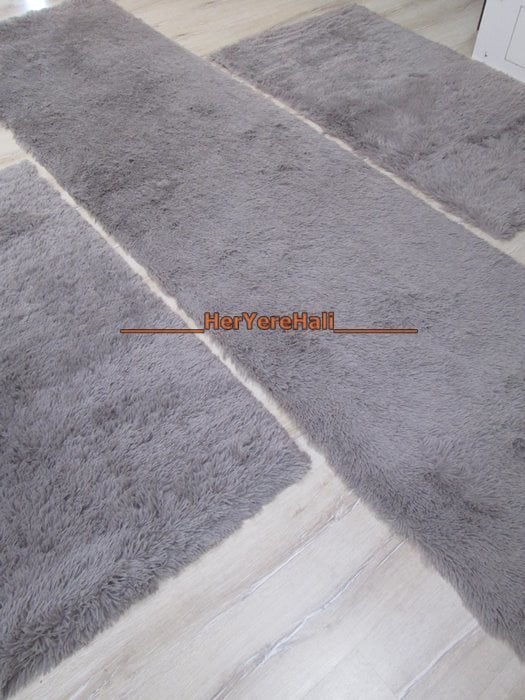 Doğuş Peluş Tavşan Tüyü 3lü Yatak Odası Takımı Gri