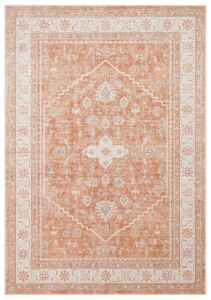 ELISTA VINTAGE  Vintage Tasarımlı Yumuşak Bukle Dokuma Kaymaz Tabanlı Yıkanabilir Modern Halı 160x230 cm