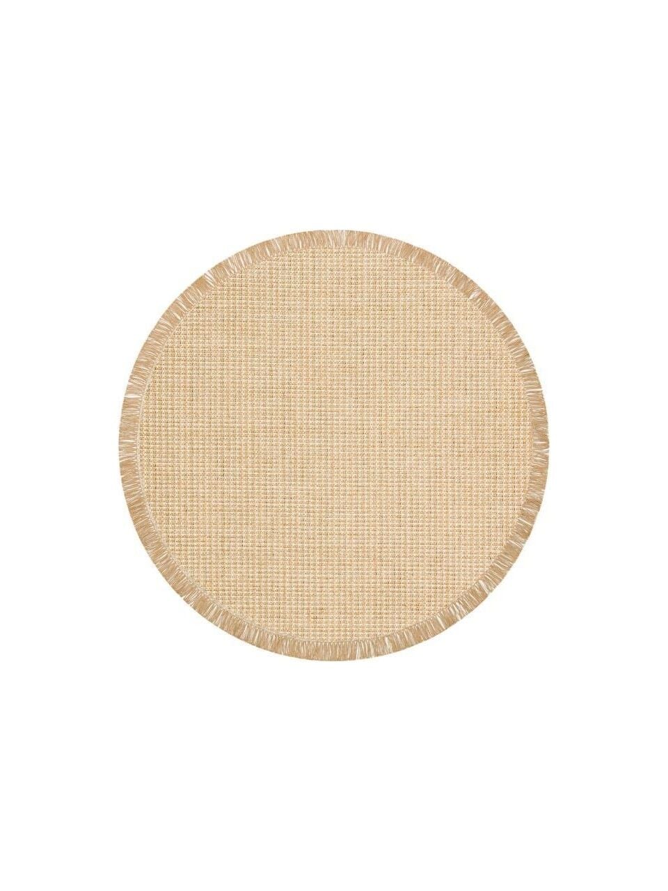 Eko Halı Brooklyn BRK01 Naturel Bej Kaymaz Kilim 155x155 cm Yuvarlak