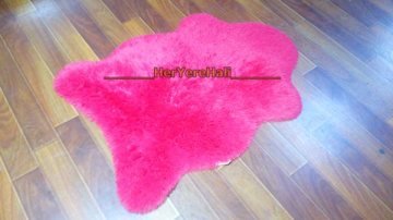 Yamalı Home Tavşan Tüyü 70x100cm Kaymaz Tabanlı Post Halı Kırmızı