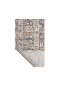 Sahra Collection - Sh12 Mavi Gri Vintage Etnik Otantik desenli Klasik Polyester Viskon Salon Oturma Odası Halısı 160x230 cm