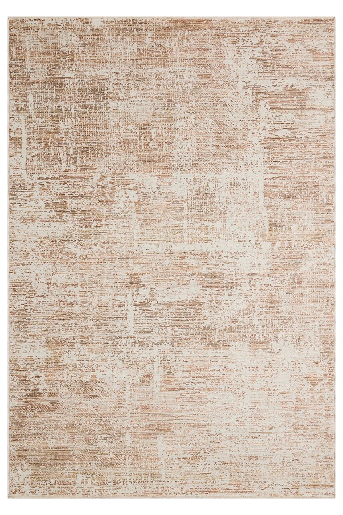 Sahra Collection Sh04 Krem Turuncu Modern Vintage Eskitme Dokuma Yumuşak Salon Halısı 160x230 cm