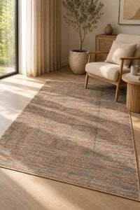 Sahra Collection SH01 Turuncu Modern Vintage Eskitme Desenli Dokuma Salon Halısı 160x230 cm