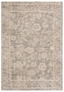 Sahra Collection Sh08 Bej Gri Uşak Desenli Vintage Eskitme Dokuma Salon Halısı 200x290 cm