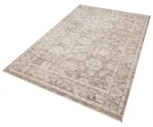 Sahra Collection Sh08 Bej Gri Uşak Desenli Vintage Eskitme Dokuma Salon Halısı 200x290 cm