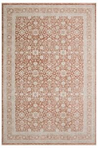 Zes Collection Modern Vintage Desenli Kiremit Bej Eskitme Dokuma Yumuşak Salon Halısı 160x230 cm