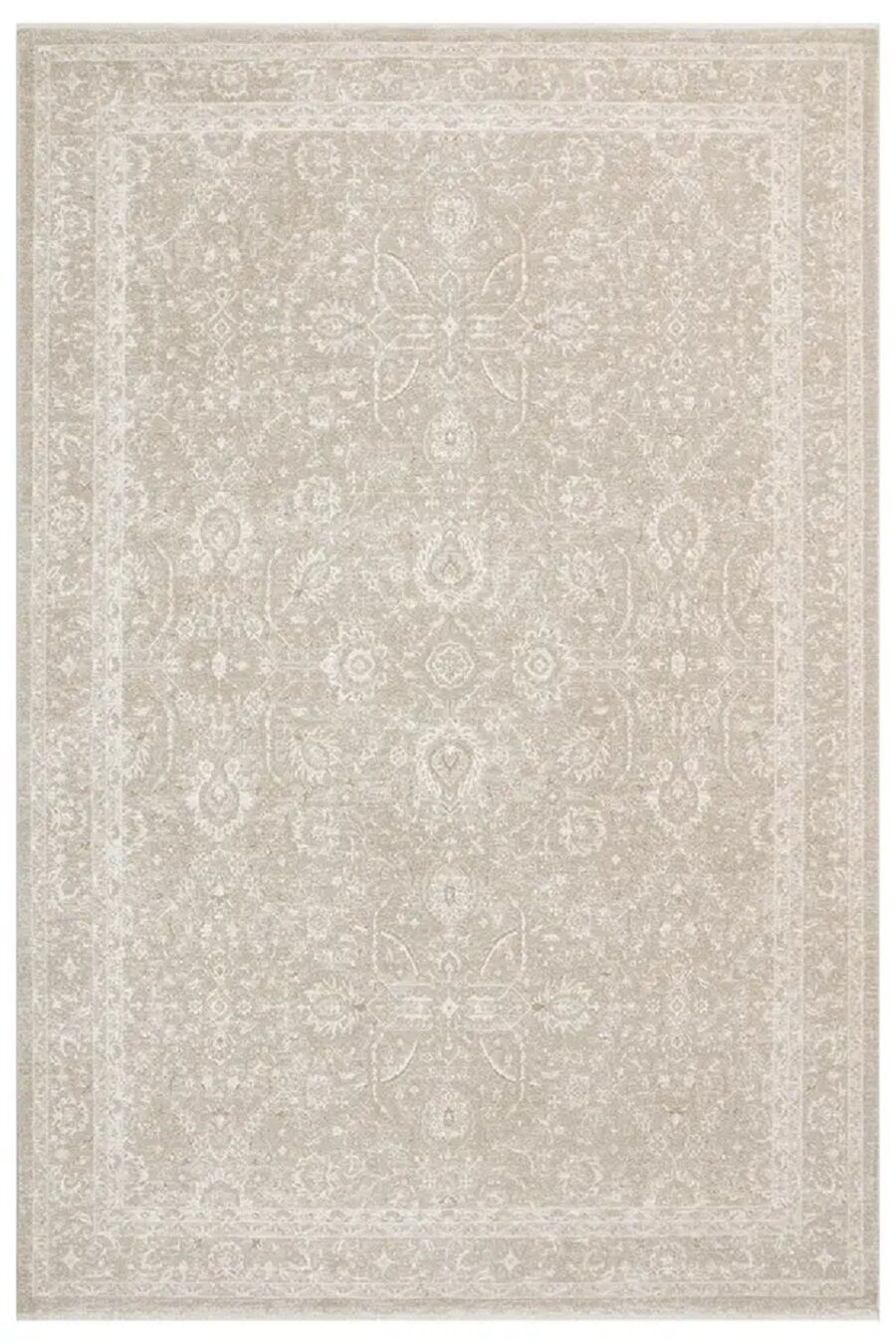 Zes Collection Modern Vintage Desenli Bej Krem Eskitme Dokuma Yumuşak Salon Halısı 160x230 cm(Kopya)