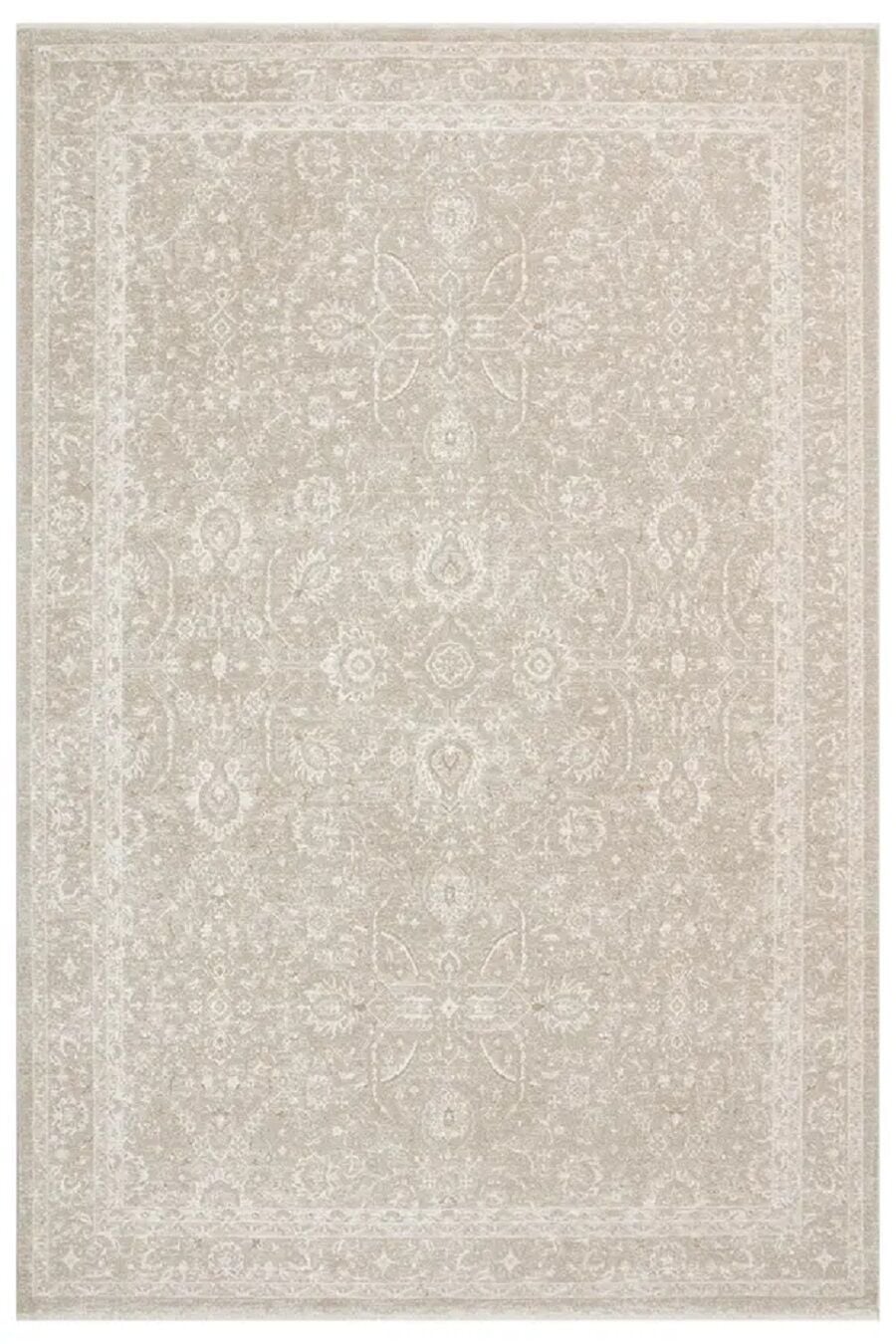 Zes Collection Modern Vintage Desenli Bej Krem Eskitme Dokuma Yumuşak Salon Halısı 160x230 cm(Kopya)