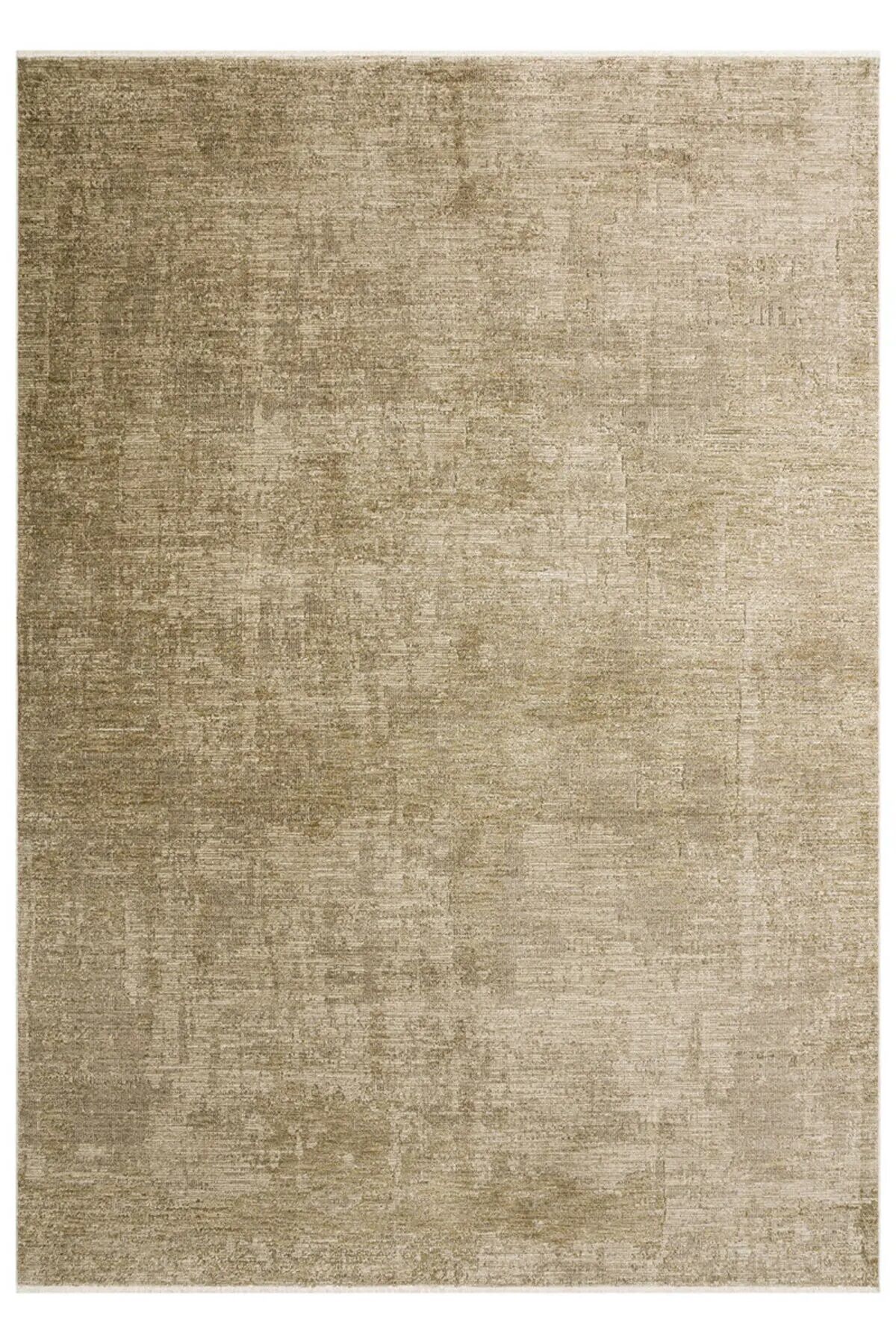 Bienal Yağ Yeşili Bej Modern Vintage Dokuma Yumuşak Salon ve Oturma Odası Halısı 200x300 cm