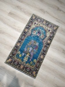 Bambu Halı Seccade SEC15 Turkuaz Namazlık 70x110 cm