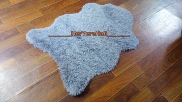 Doğuş Peluş Tavşan Tüyü 140x200cm Kaymaz Tabanlı Post Halı Gri