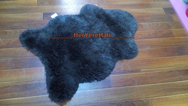 Doğuş Peluş Tavşan Tüyü 140x200cm Kaymaz Tabanlı Post Halı Kahve