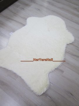 Doğuş Peluş Tavşan Tüyü 140x200cm Kaymaz Tabanlı Post Halı Kemik