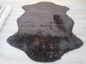 Doğuş Peluş Tavşan Tüyü 140x200cm Kaymaz Tabanlı 2Kafa Post Halı Kahve