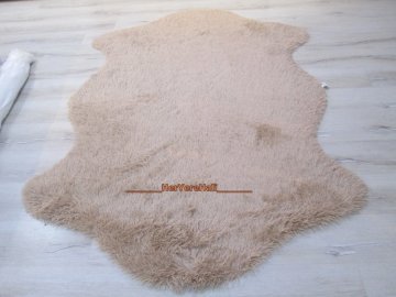 Doğuş Peluş Tavşan Tüyü 80x140cm Kaymaz Tabanlı 2Kafa Post Halı Bej