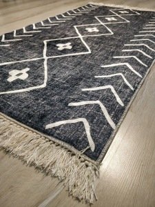 YamalıHome Style H2309Gri Antrasit Baskı Kilim 80x150 cm