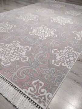 YamalıHome Bambu Kilim PT10 Pembe Gri 120x180 cm Pratik Halı