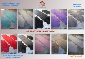 Doğuş Peluş Tavşan Tüyü Post 3lü Yatak Odası Takımı Beyaz