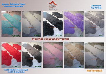 Doğuş Peluş Tavşan Tüyü Post 3lü Yatak Odası Takımı Pembe