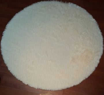 Yamalı Home Tavşan Tüyü Krem 120x120cm Yuvarlak Halı