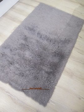 Yamalı Home Tavşan Tüyü Kaymaz Tabanlı Halı Gri - 70x140 cm