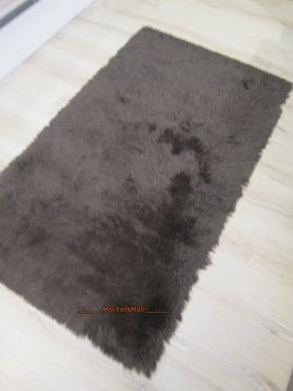 Yamalı Home Tavşan Tüyü Kaymaz Tabanlı Halı Gri - 70x140 cm