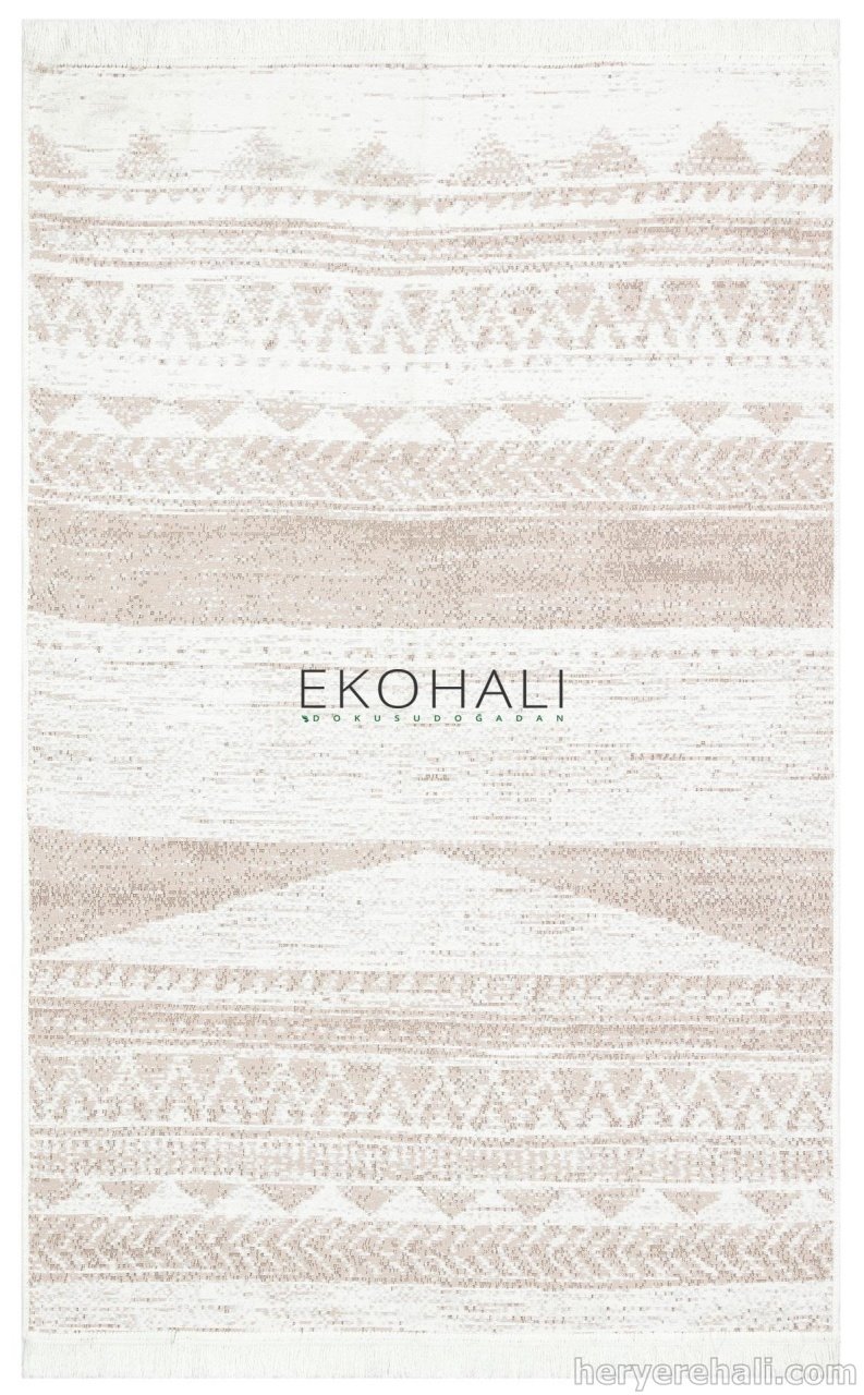 Eko Halı Arya Kilim AR06Natural Krem Bej Çift Taraflı Kilim 120x180 cm