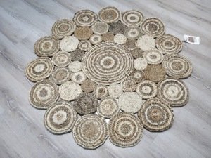 Eko Halı Flatweave CA-111 White Multy XW 120X120 cm