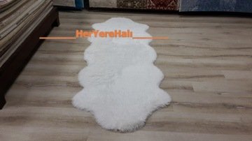 Doğuş Tavşan Tüyü Beyaz Post Halı 80x200 cm
