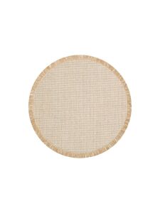 Eko Halı Brooklyn BRK01 Krem Gri Hasır Görünümlü Kaymaz Kilim 155 x155 cm Yuvarlak