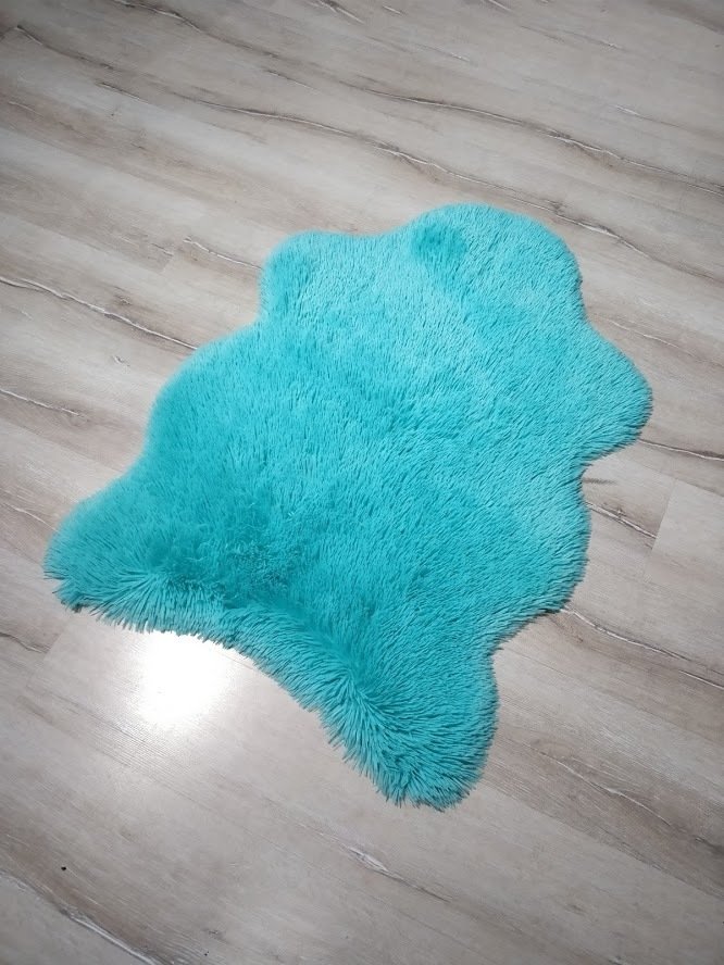 Doğuş Tavşan Tüyü Turkuaz Post Halı 100x140cm
