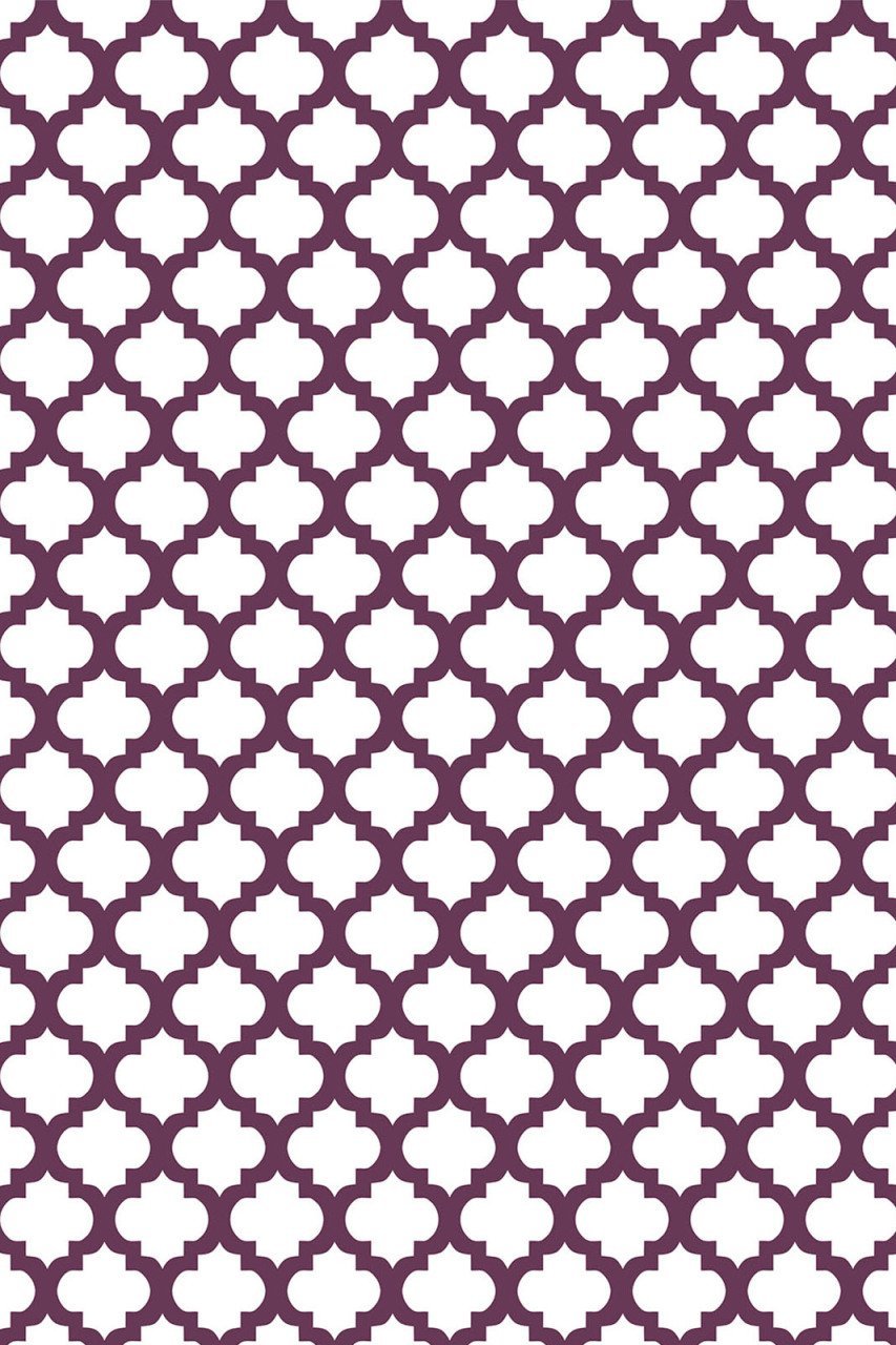 YamalıHome Style M7517Moda Maça Mor Beyaz 140x300 cm Baskı Kilim