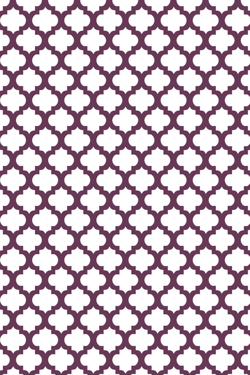 YamalıHome Style M7517Moda Maça Mor Beyaz 140x300 cm Baskı Kilim
