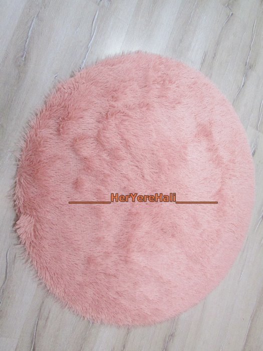 Doğuş Tavşan Tüyü Pudra Yuvarlak Halı 140X140 cm
