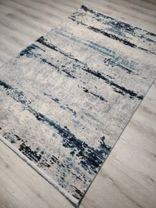 TürkmenHalı Trend 15463A Krem Mavi  Modern Desenli Halı 150x230 cm