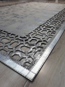 Bianca BNC02 Grey Silver Gri Deri Halı 140x200 cm