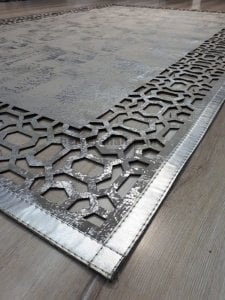 Bianca BNC02 Grey Silver Gri Deri Halı 140x200 cm