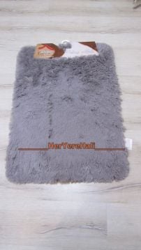 Doğuş Peluş Tavşan Tüyü Gri 3'lü Klozet Takımı