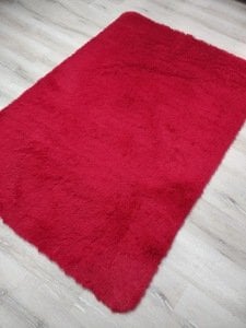 YamalıHome Tavşan Tüyü Kırmızı Peluş Post Halı 160x230 cm