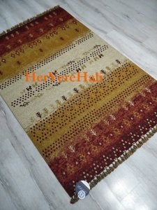 Eko Halı Buhari BHR09TERRA Kiremit Krem İnce Kaymaz Dokuma Halı 120X180 cm