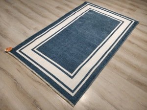 Eko Halı NoaKilim NK06 Mavi Beyaz Çift Taraflı Kilim 115x180 cm