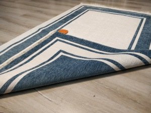 Eko Halı NoaKilim NK06 Mavi Beyaz Çift Taraflı Kilim 115x180 cm