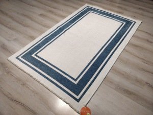 Eko Halı NoaKilim NK06 Mavi Beyaz Çift Taraflı Kilim 115x180 cm