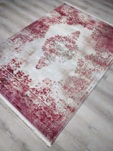 YamalıHome Bambu Halı 1013Vişne Krem140x200 cm Pratik Halı