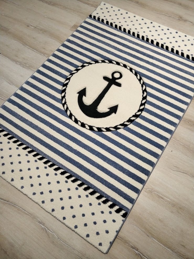 Antialerjik Çocuk Halısı KDS04STD Deniz Çapası Desenli 120x180 cm 120x180 cm