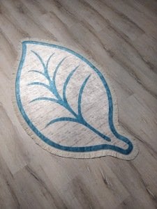 YAMALI home İrem 1002Mavi 80x140 cm Yaprak Şekilli Halı